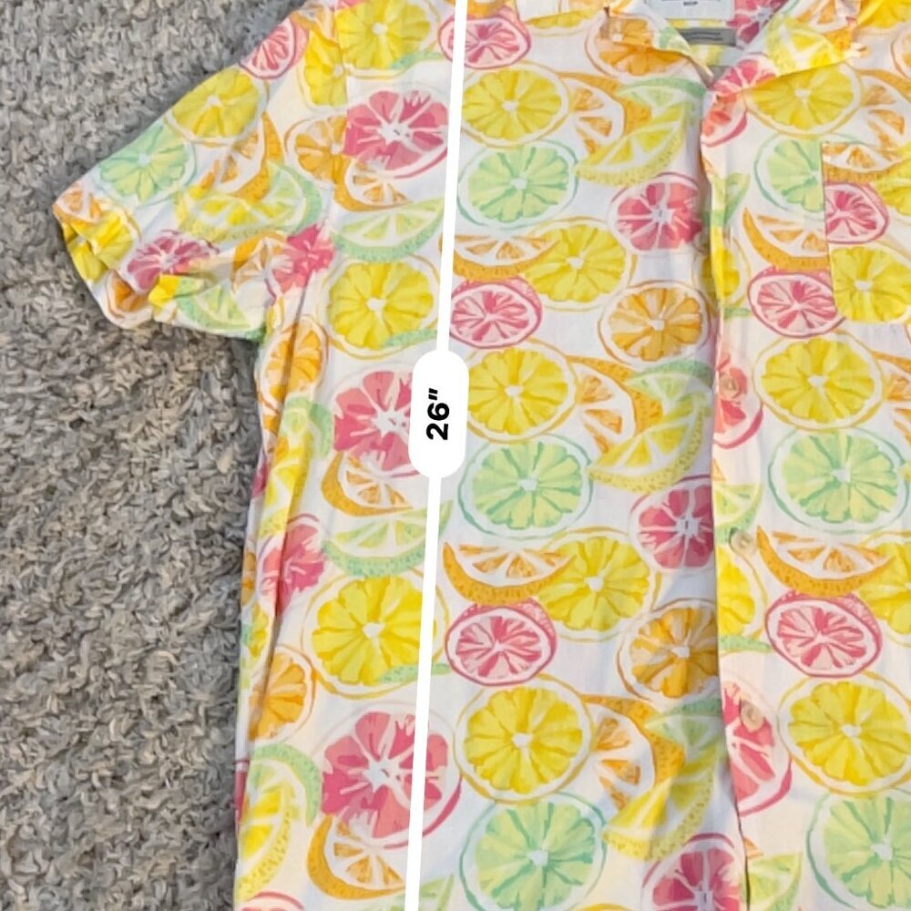 Goodfellow & Co Citrus Print Short Sleeve Button Up Shirt M - Picture 6 of 7